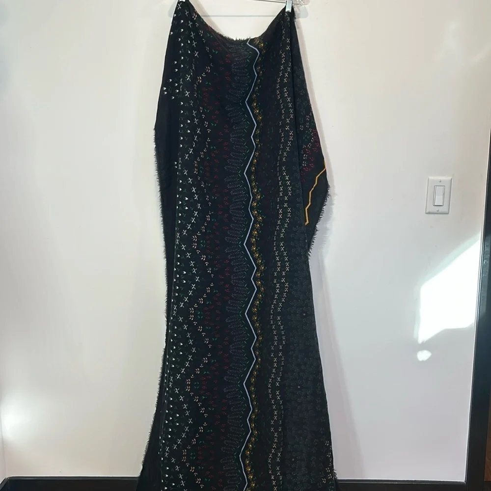 Zara Oversized dark meadow wildflower scarf / shawl multi new w tags